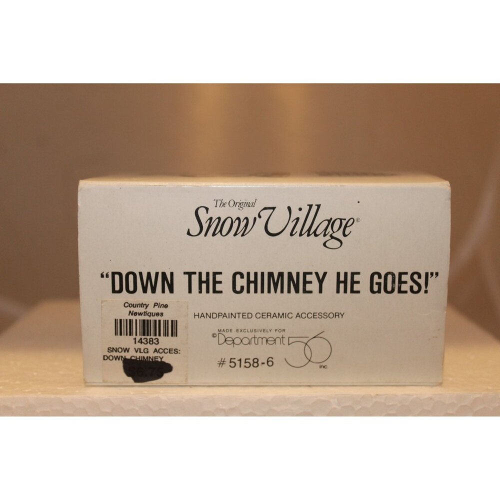 Dept 56 Snow Village - Down the Chimney He Goes
